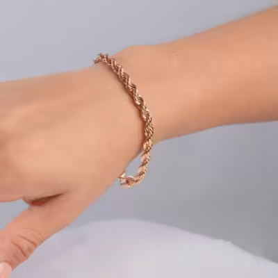 دستبند استیل طنابی