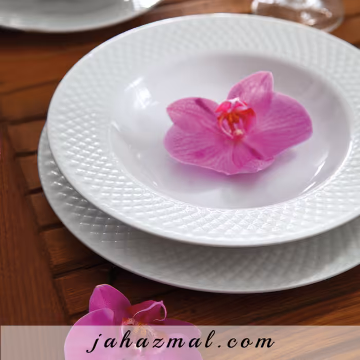 سرویس چینی زرین طرح سفید 28 پارچه