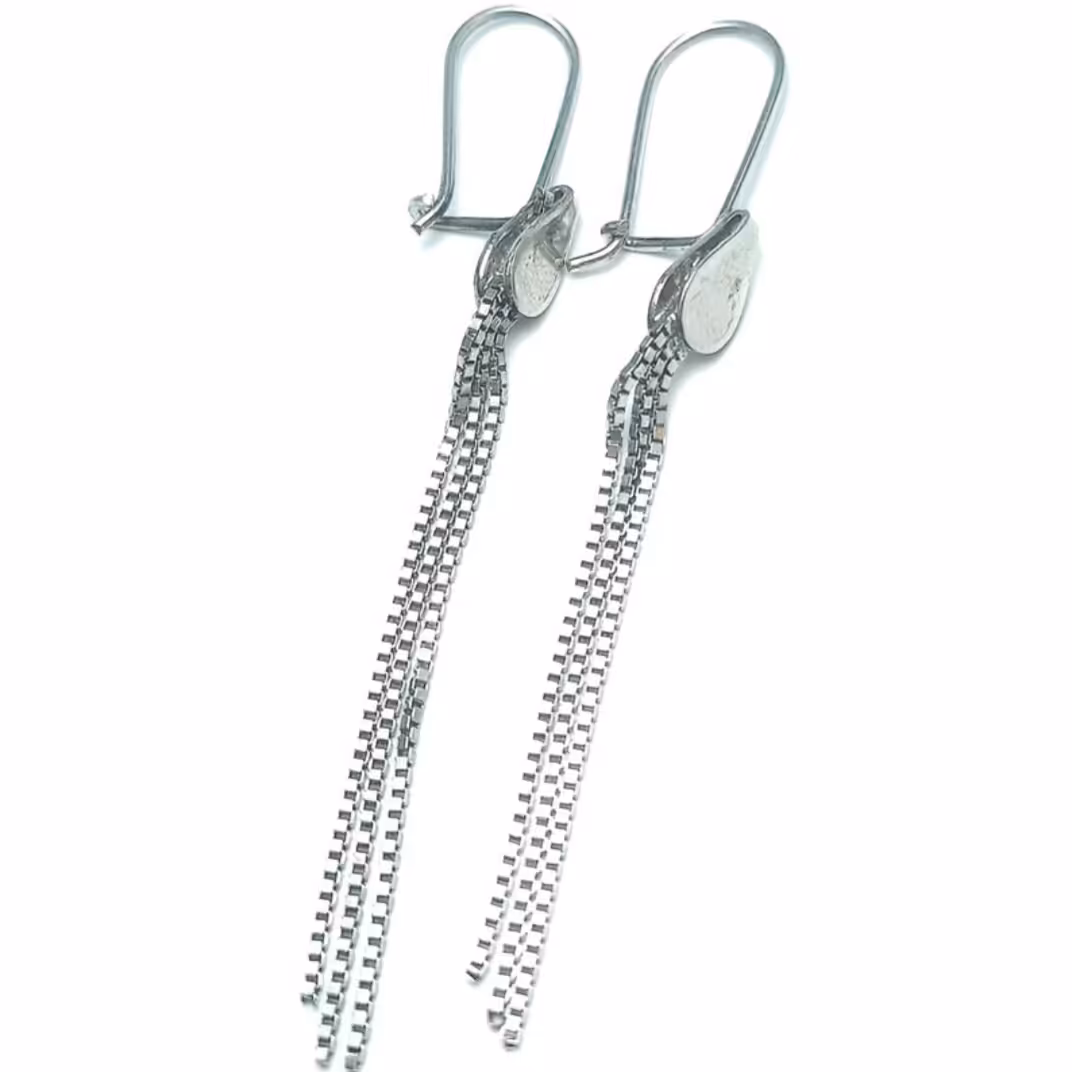  گوشواره نقره زنانه با آبکاری رادیوم 