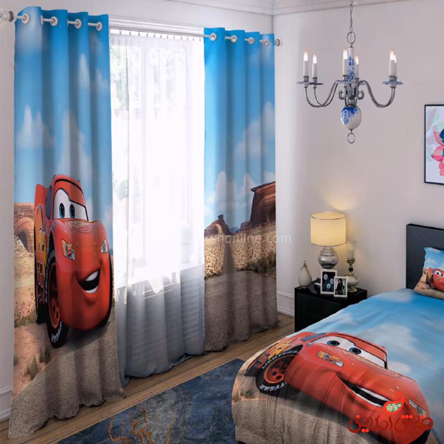 پرده 2 عددی کد 15101/1 طرح انیمیشن ماشین ها