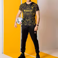 ست ورزشی تیشرت شلوار یوونتوس و اینترمیلان مردانه و پسرانه رنگ زرد مشکی