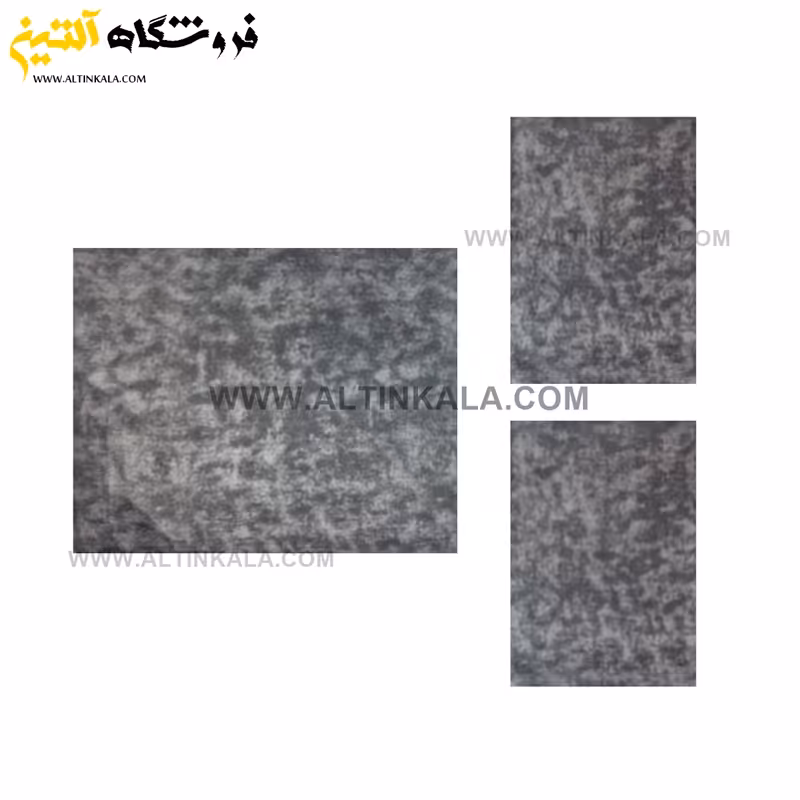 سرویس ملحفه کشدوز دونفره سه تکه سایز 180×200 طرح پتینه رنگ طوسی