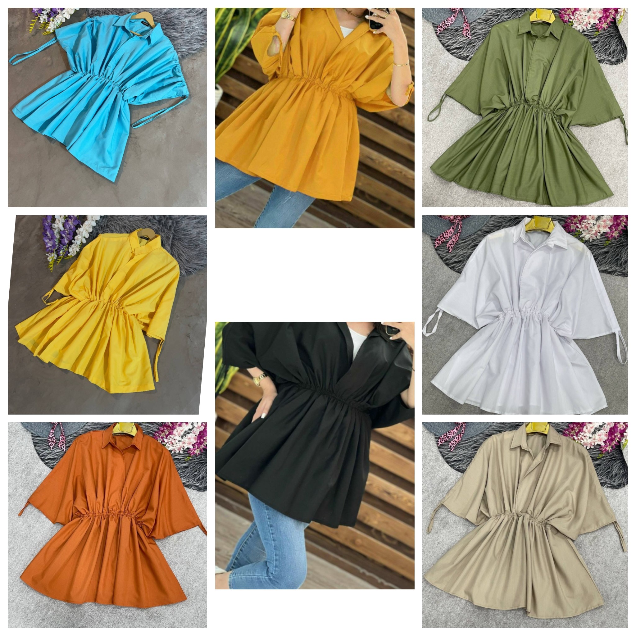 مانتو عروسکی کمر کش در 8 رنگبندی جنس داکرون درجه یک عالی