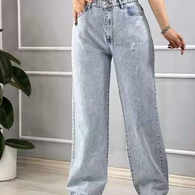 شلوار نیم بگ جین