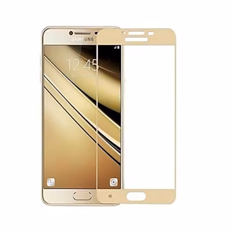 گلس ضد خش و محافظ تمام چسپ سامسونگ طلایی SAMSUNG J7 PRO J730 FULL GOLD