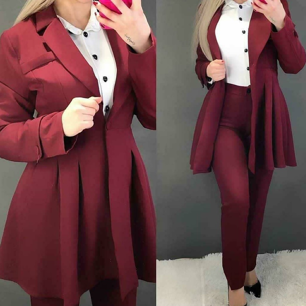دو تیکه کت و شلوار مزون دوز مجلسی زنانه در دو جنس کرپ مازراتی و کرپ اسکاچی درجه یک شمع