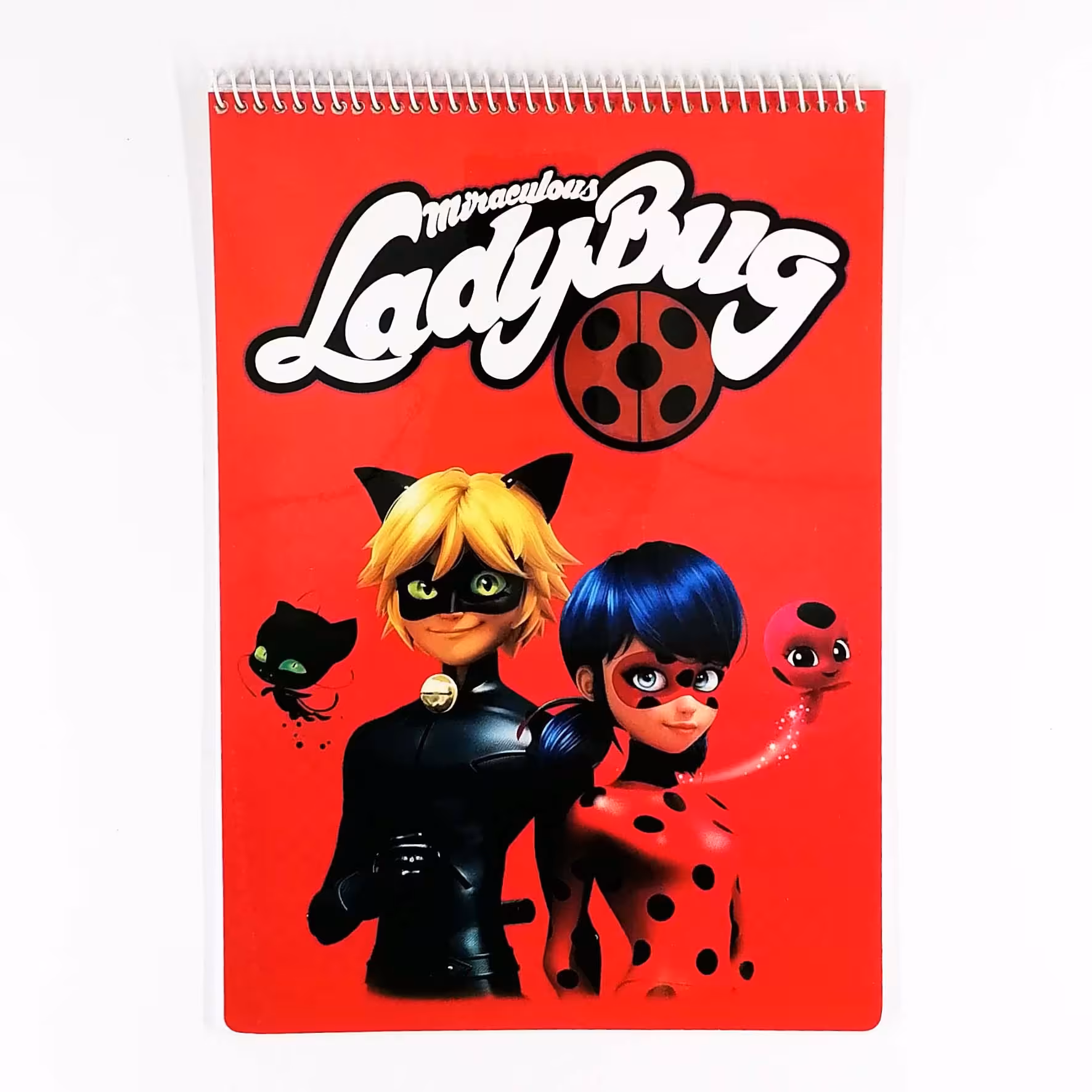 دفتر نقاشی سیمی از بالا طرح دختر کفشدوزکی 50برگ جنس جلد طلق