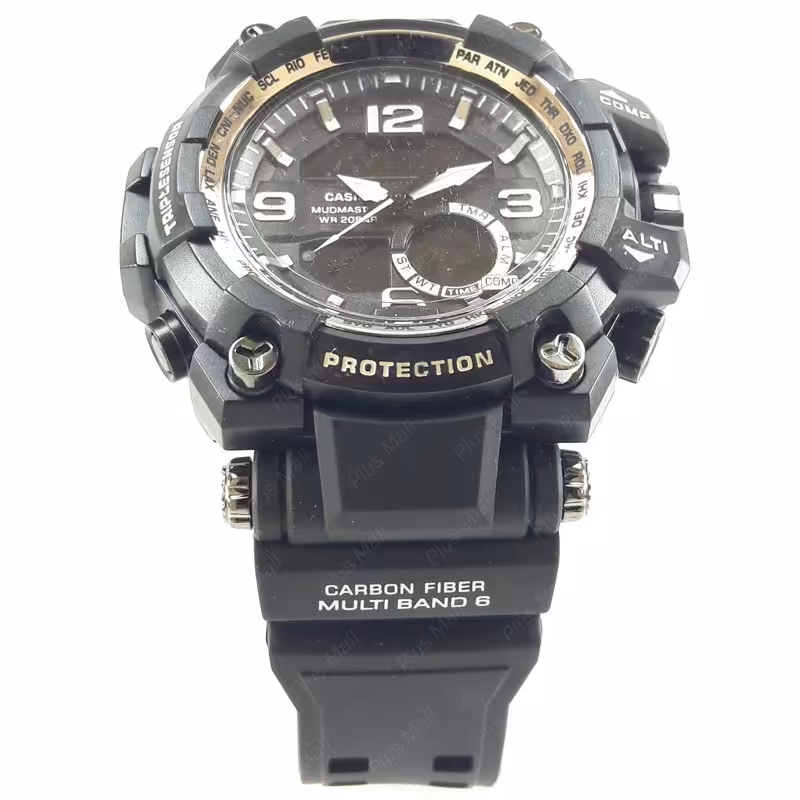 ساعت کاسیو جی شاک مشکی نقره ای دو زمانه کد G Shock Silver 007