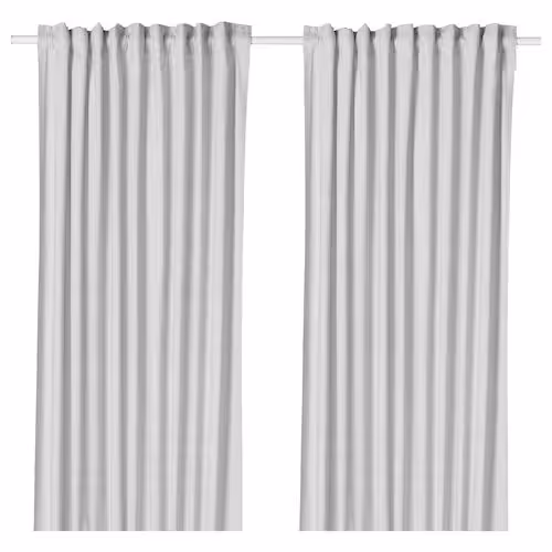 1 جفت پرده ایکیا HANNALILL رنگ خاکستری 145x300 سانتی‌متر