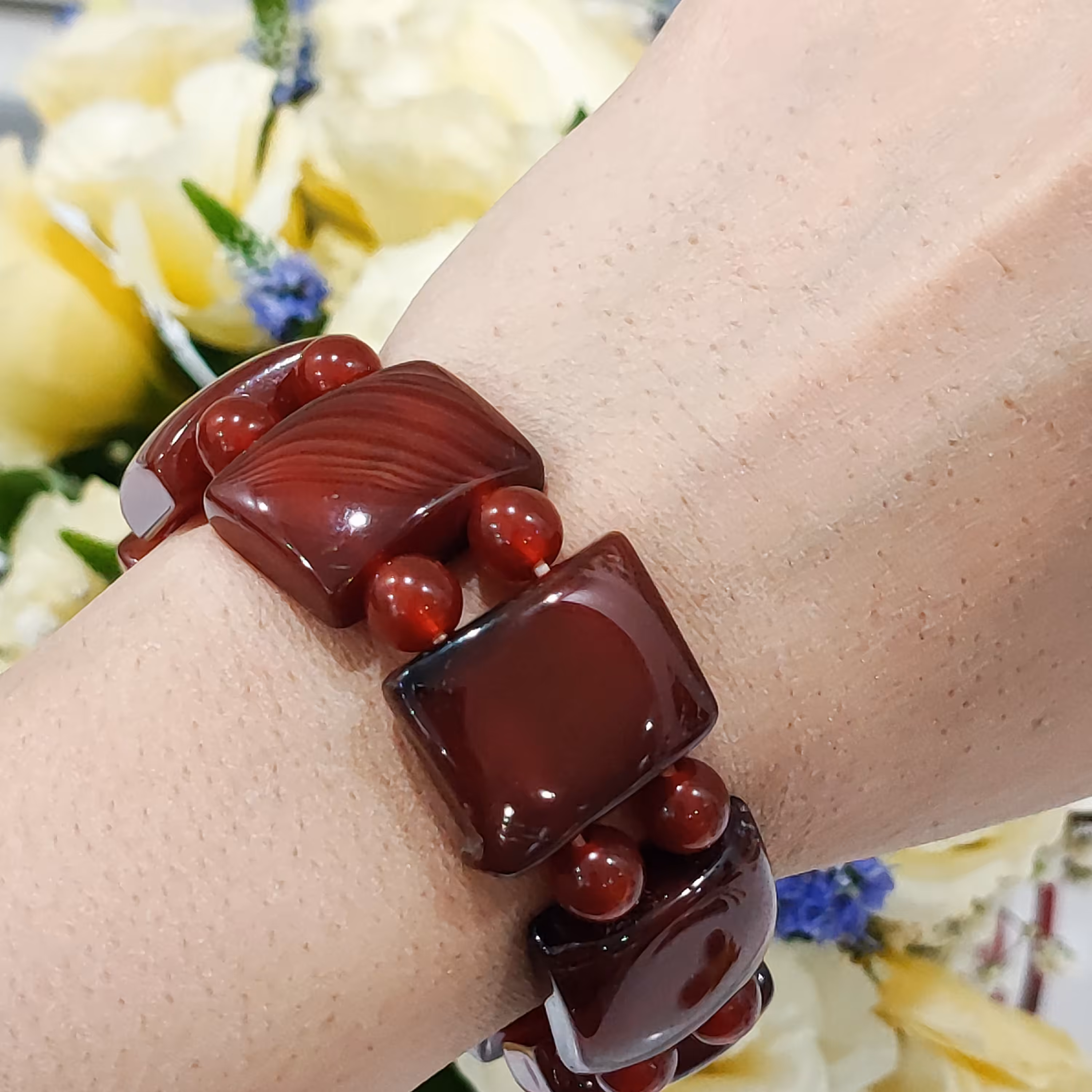 دستبند مجلسی سنگی عقیق