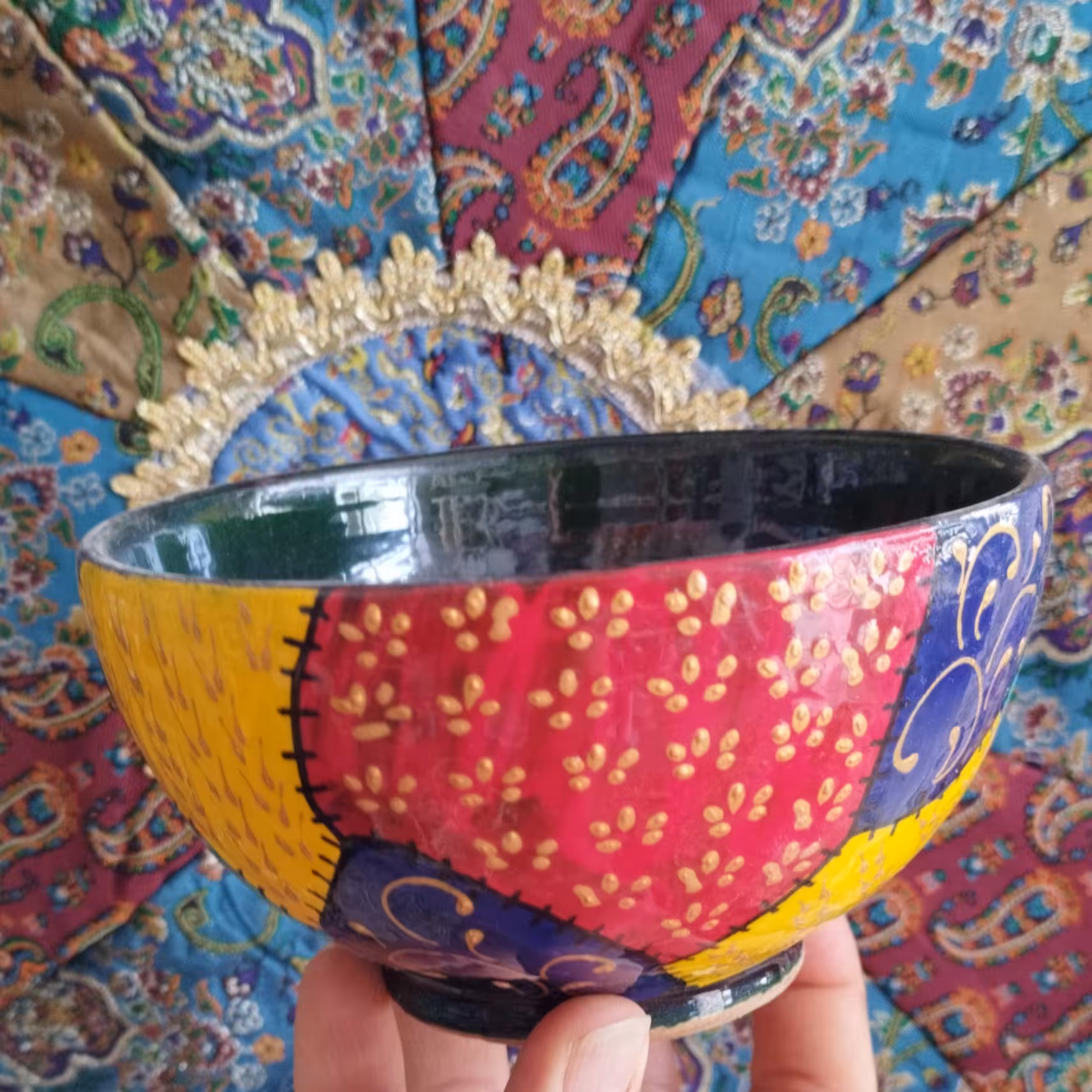 آبگوشت خوری سفالی  طرح چهل تیکه