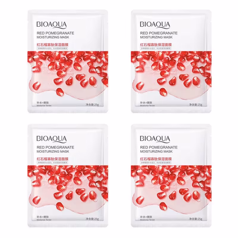 ماسک صورت انار بایو آکوا وزن 25 گرم مجموعه 4 عددی