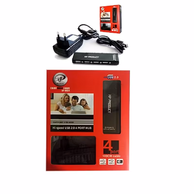 هاب چهار پورت آداپتوردار XP Product مدل XP-H824