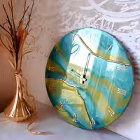 ساعت رزینی دستساز قطر 50 سانت تلفیق تکنیک برجسه سازی