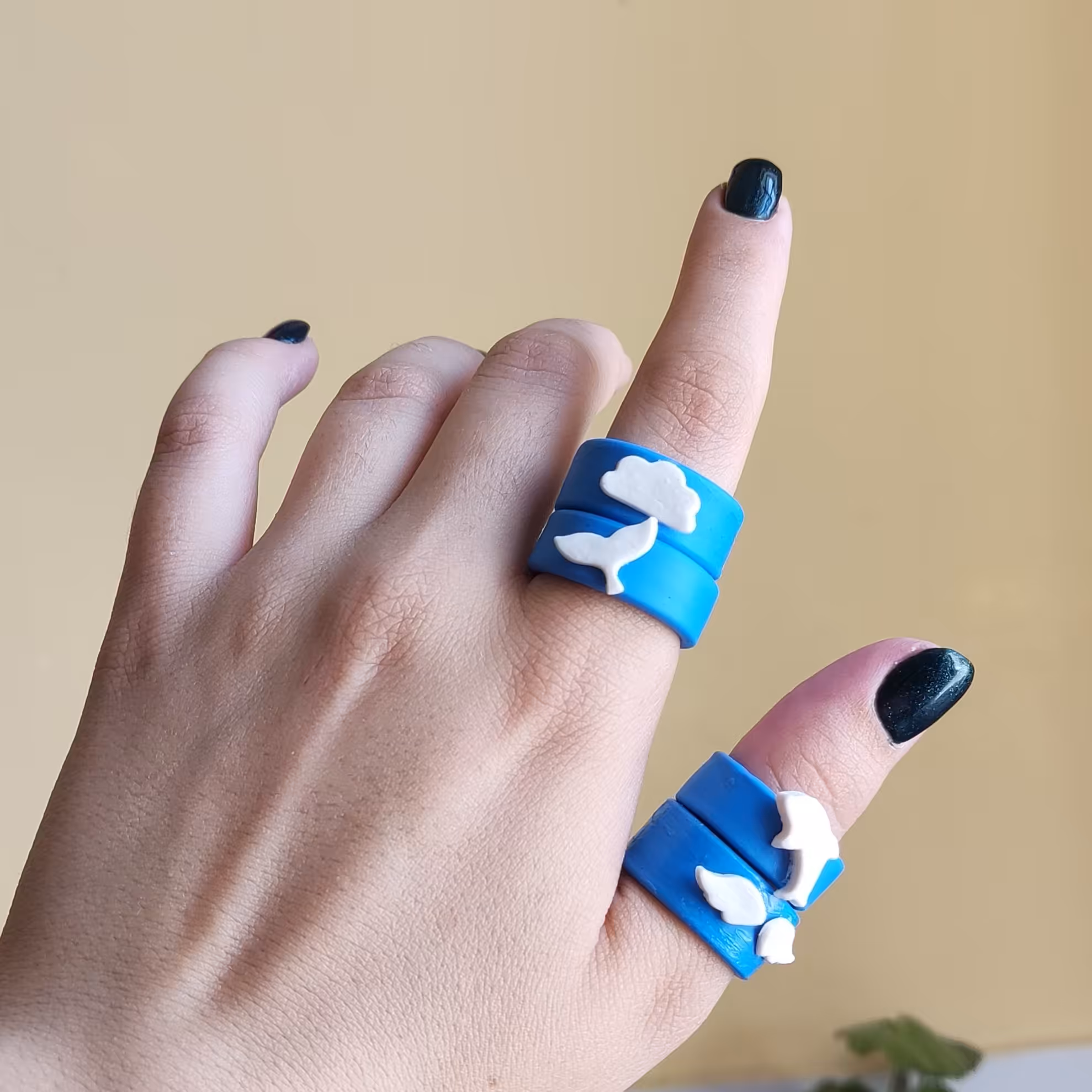 انگشترخمیری ( چانکی) ست آبی دستساز