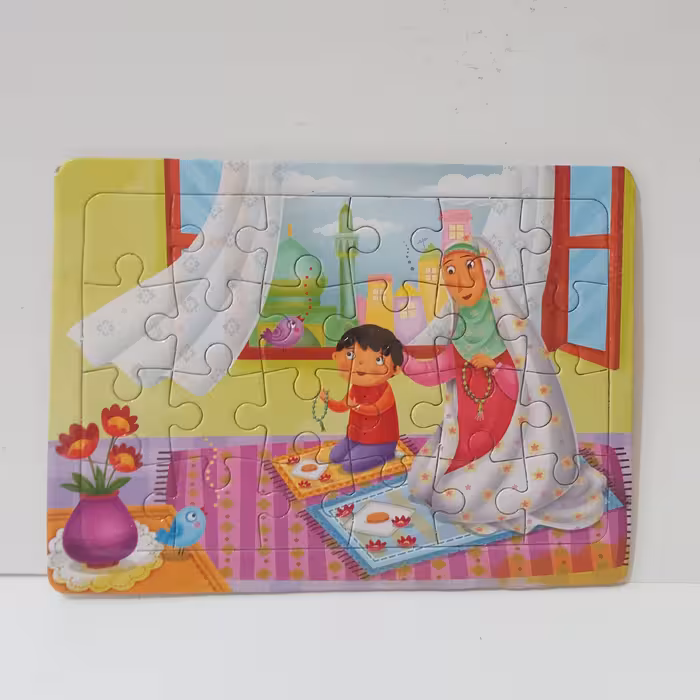 پازل تخته وایت برد دار پسر و مادر نماز خوان