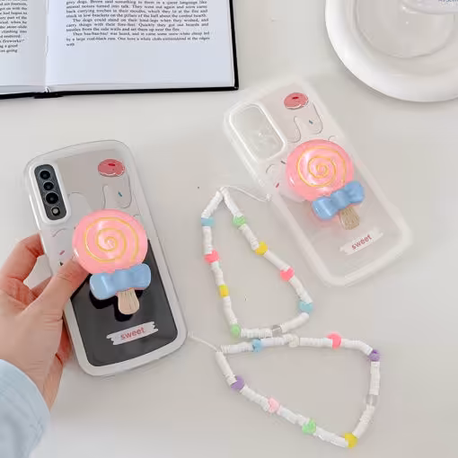 قاب موبایل سامسونگ مدل بستنی و آبنبات همراه بند