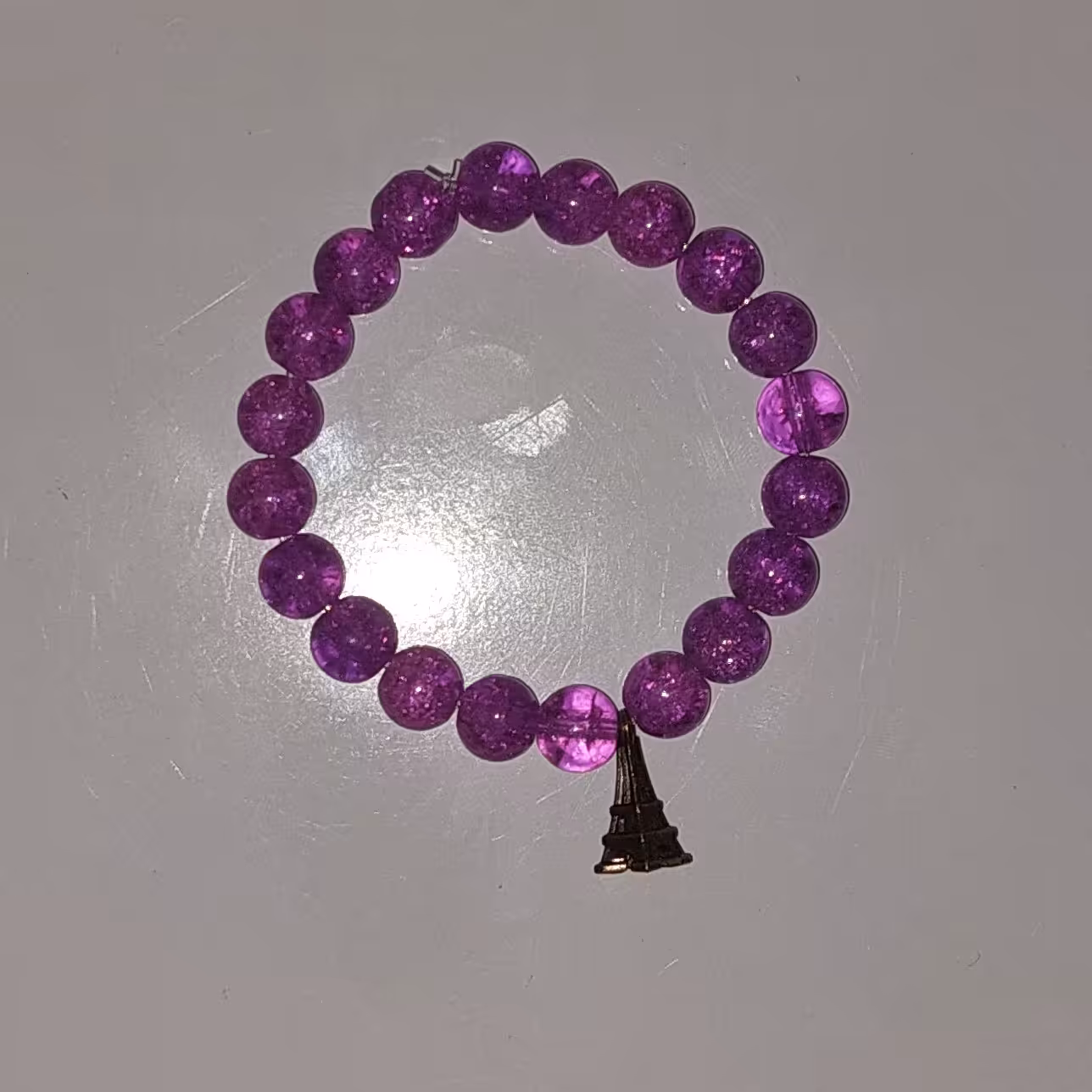 دستبند کشی بنفش مدل برج ایفل   
