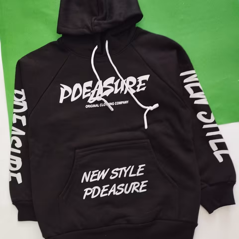 هودی کلاه دار پسرانه سایز60و65 جنس دورس تو کرکی ضخیم رنگبندی مشکی