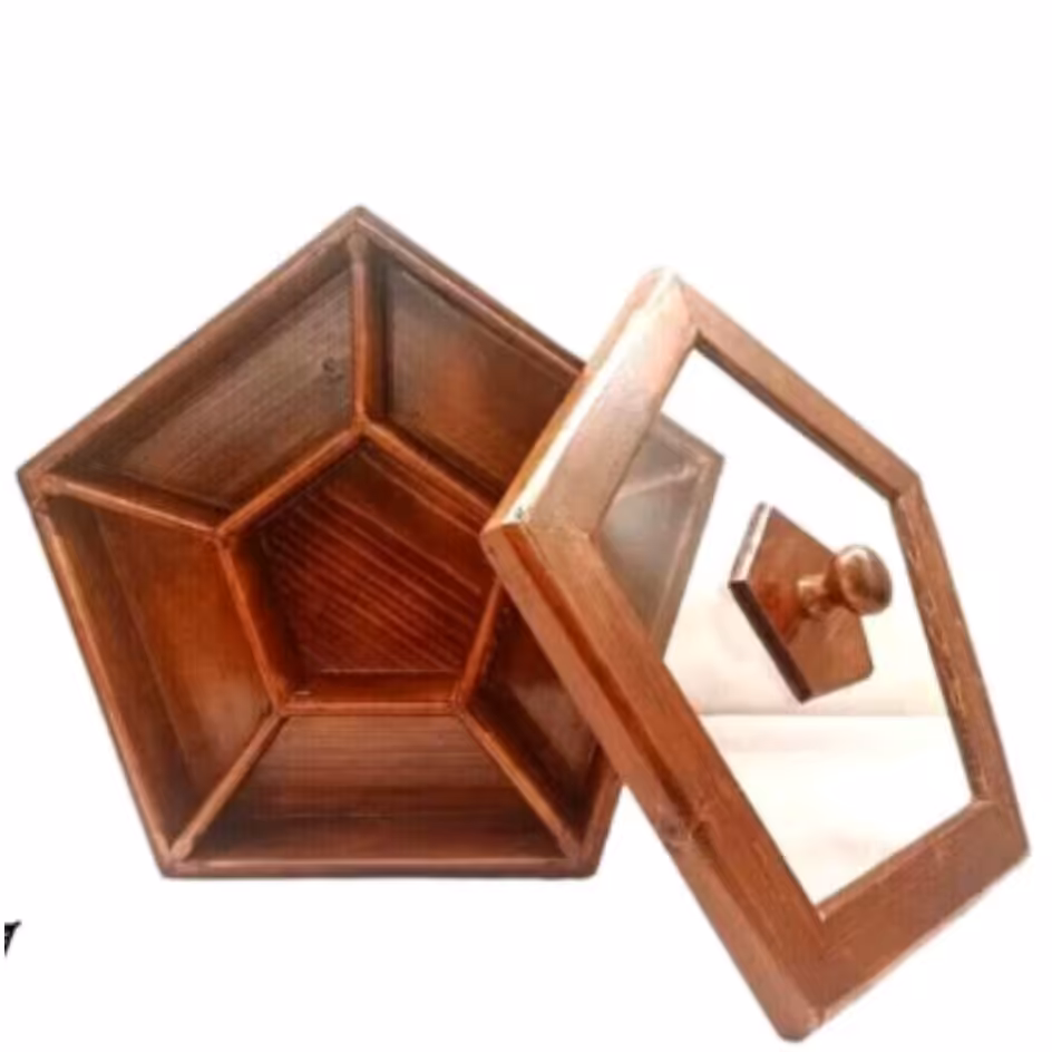 باکس تی بگ پنج ضلعی درب دار چوبی.                  