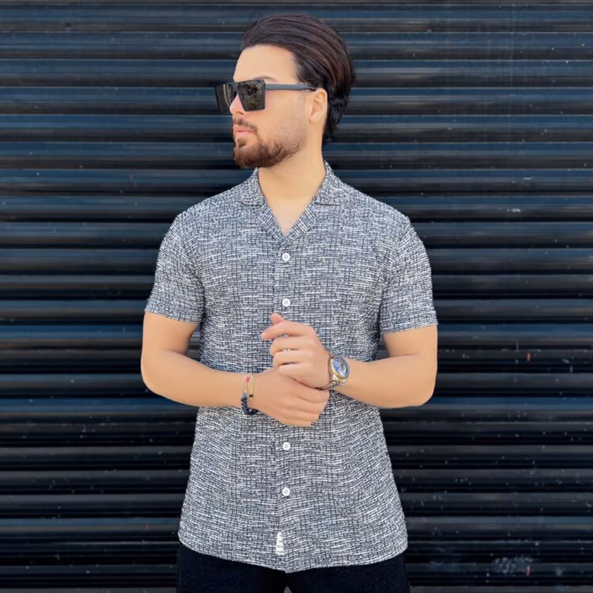 پیراهن وارداتی مردانه جنس پارچه شنل سایز بندی مدیوم تا 2 ایکس لارج