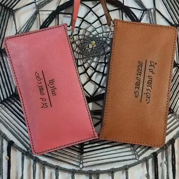 جامدادی چرم کاملا دستدوز سفارش مشتری خوبمون دوخته شده با چرم بز