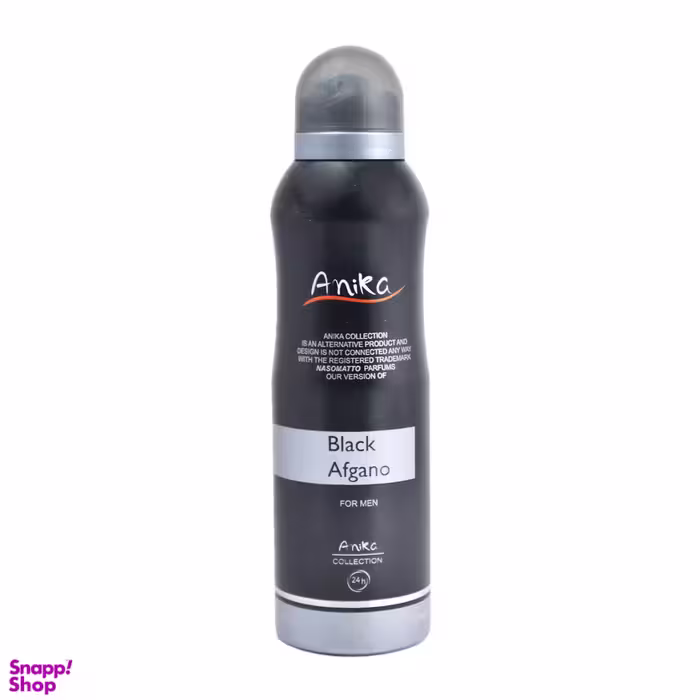 اسپری خوشبو کننده بدن مردانه آنیکا (Anika) مدل black afgano حجم 200 میلی‌‌لیتر