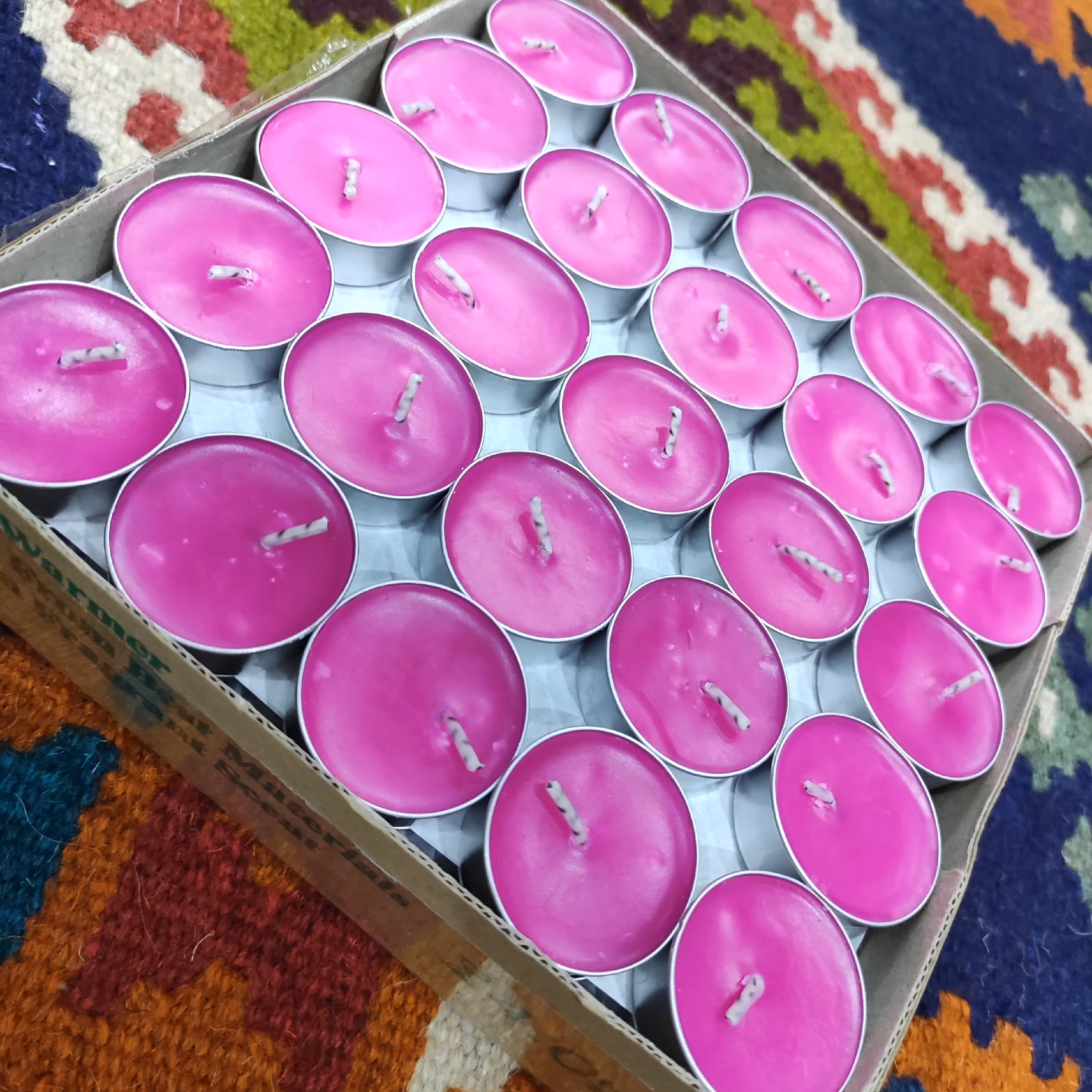 بسته ده عددی شمع وارمر  رنگی چهار ساعت سوز 