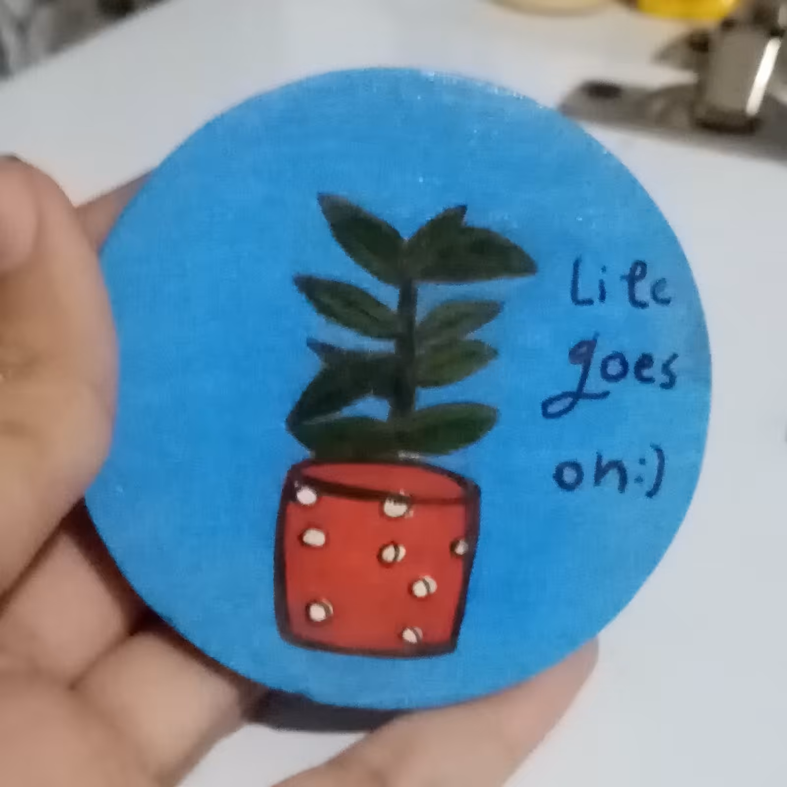 مگنت سفالی طرح گلدان