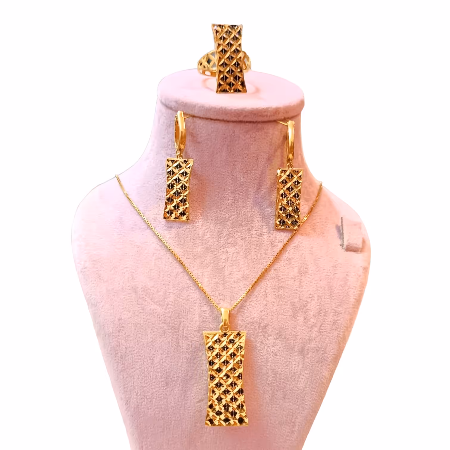 نیم ست نقره سیاه قلم آبکاری طلا