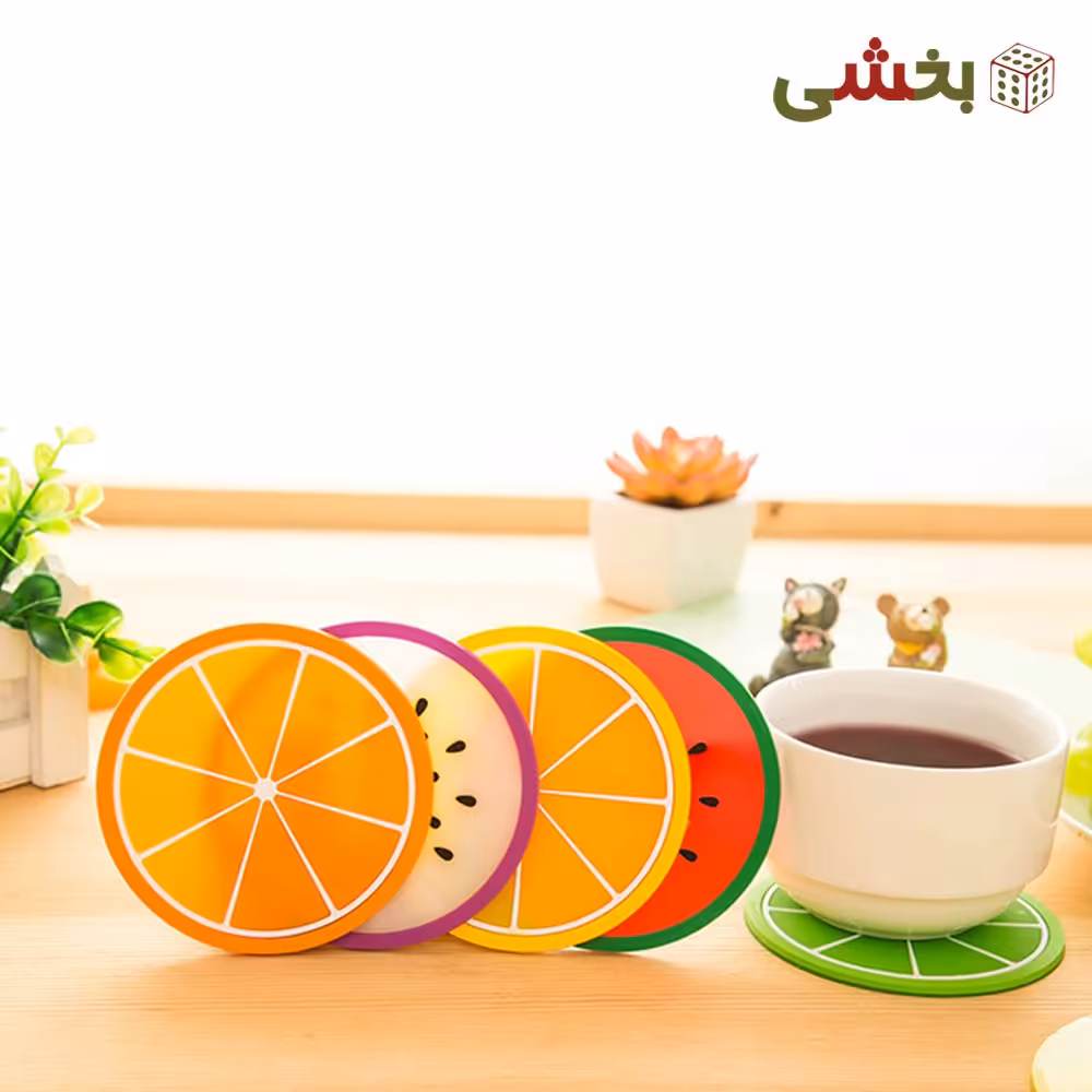 زیر لیوانی سیلیکونی طرح میوه 1 عددی