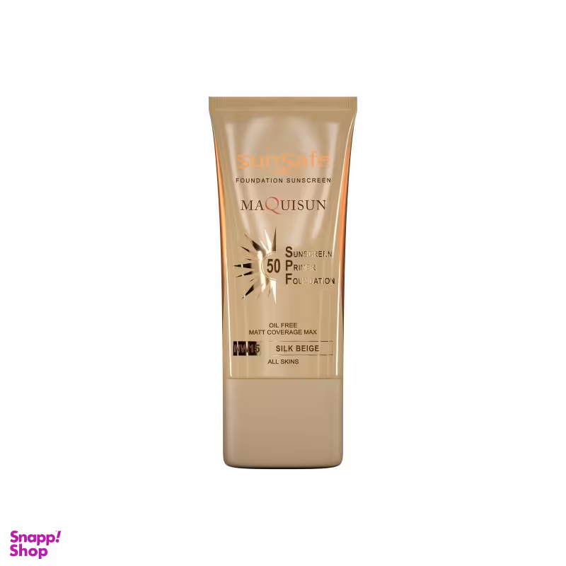 ضد آفتاب کرم پودری و پرایمری سان سیف با SPF50 رنگ بژ ابریشمی