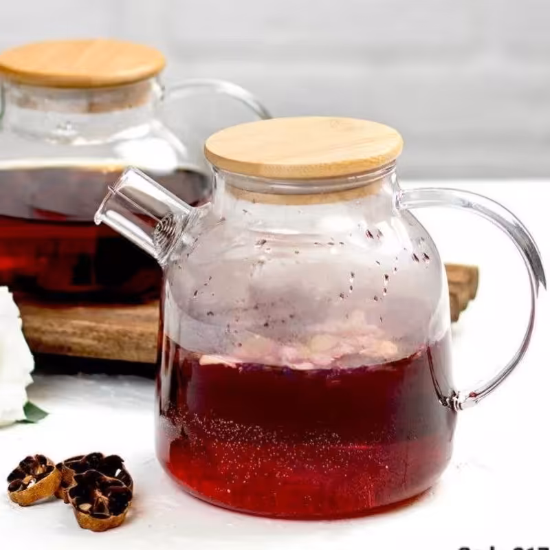 قوری پیرکس 1500 میل درب بامبو