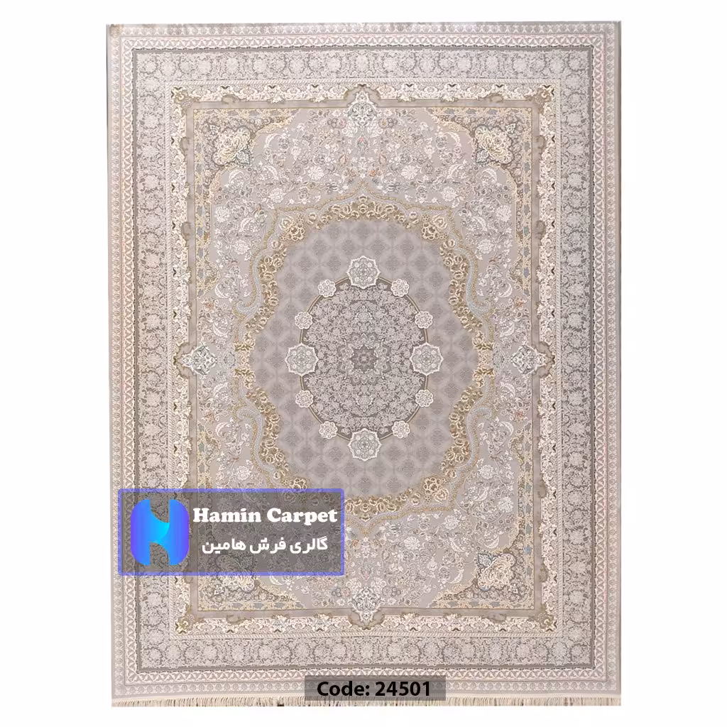 فرش 4 متری 1200 شانه تراکم 3600 نخ اکلریک گل برجسته کد AR24501
