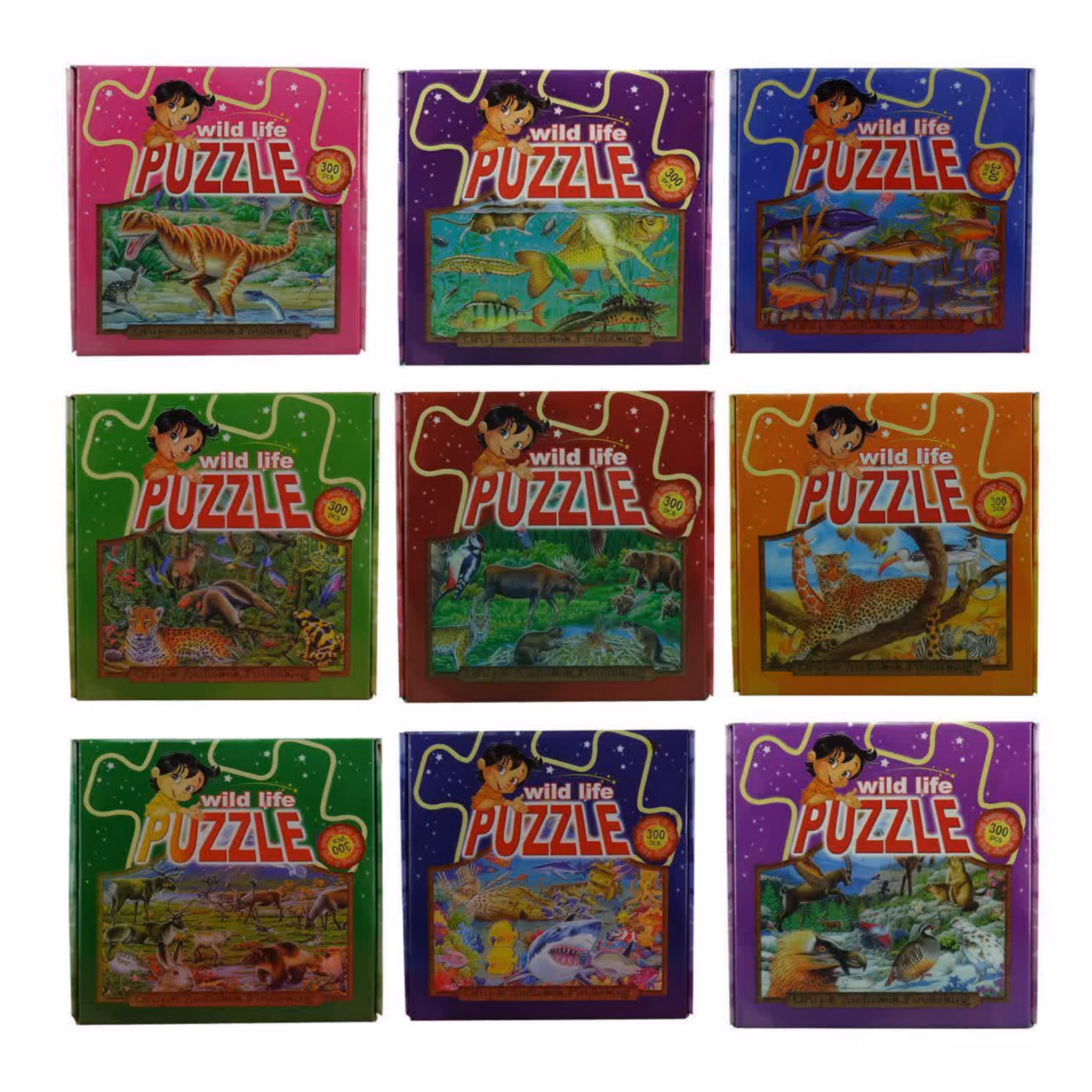 010841- یک عدد پازل 300 تکه 38در28 حیات وحش در طرح های متنوع  و متفاوت مناسب کودکان و نوجوانان