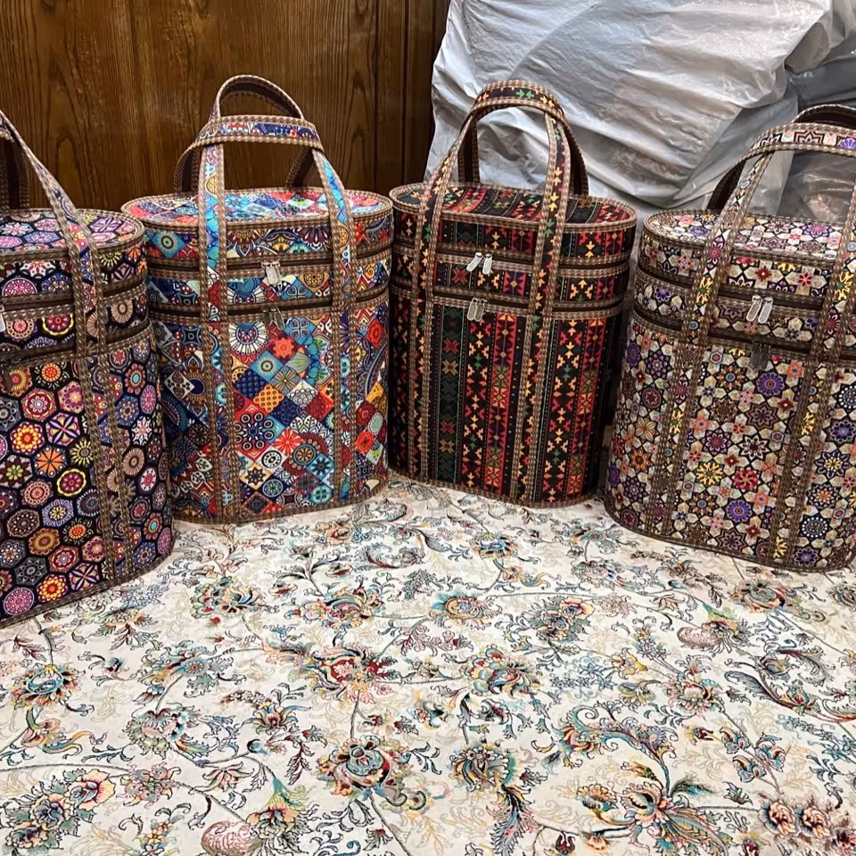 جافلاکسی دوطبقه پارچه چاپی کرپ مناسب پیک نیک