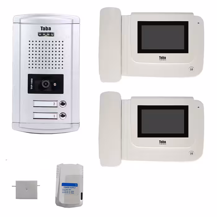 آیفون تصویری تابا . پک کامل 2 واحدی  . مدل 1043 با پنل سپهر 