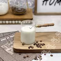 شیر جوش پیرکس استوانه دسته چوب