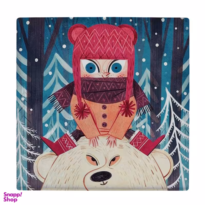 زیر لیوانی طرح نقاشی دختر بچه با شال و کلاه کد 4073119_2763