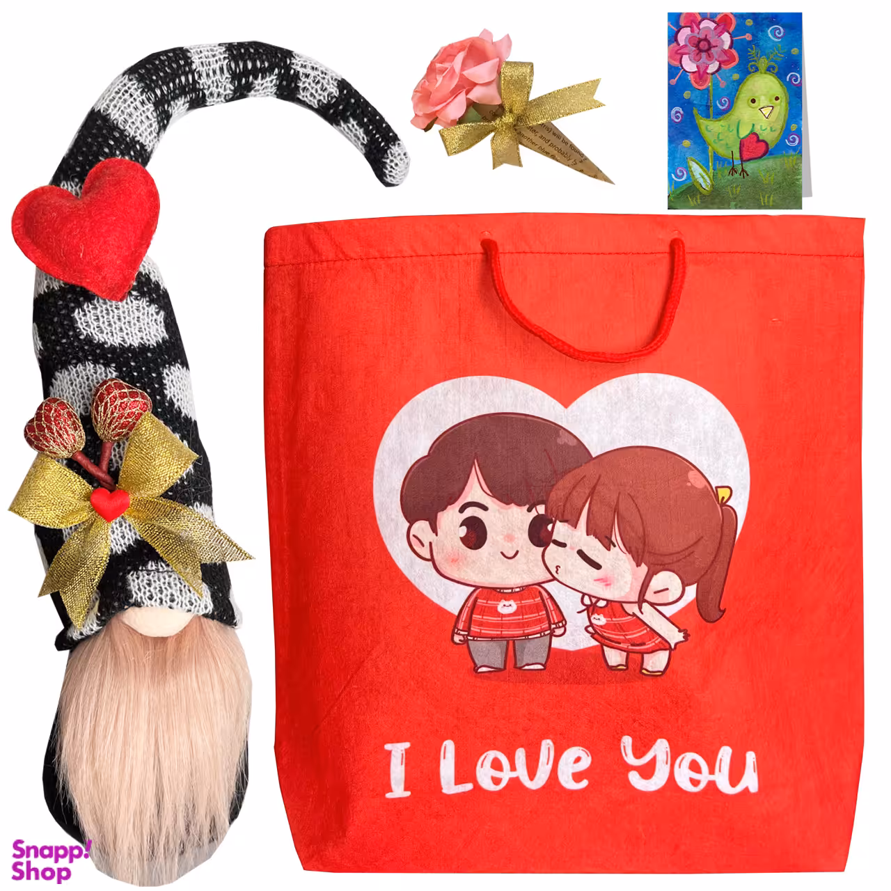 ست هدیه طرح لی لی پوت عاشق مدل کلاه قلبی مجموعه 4 عددی