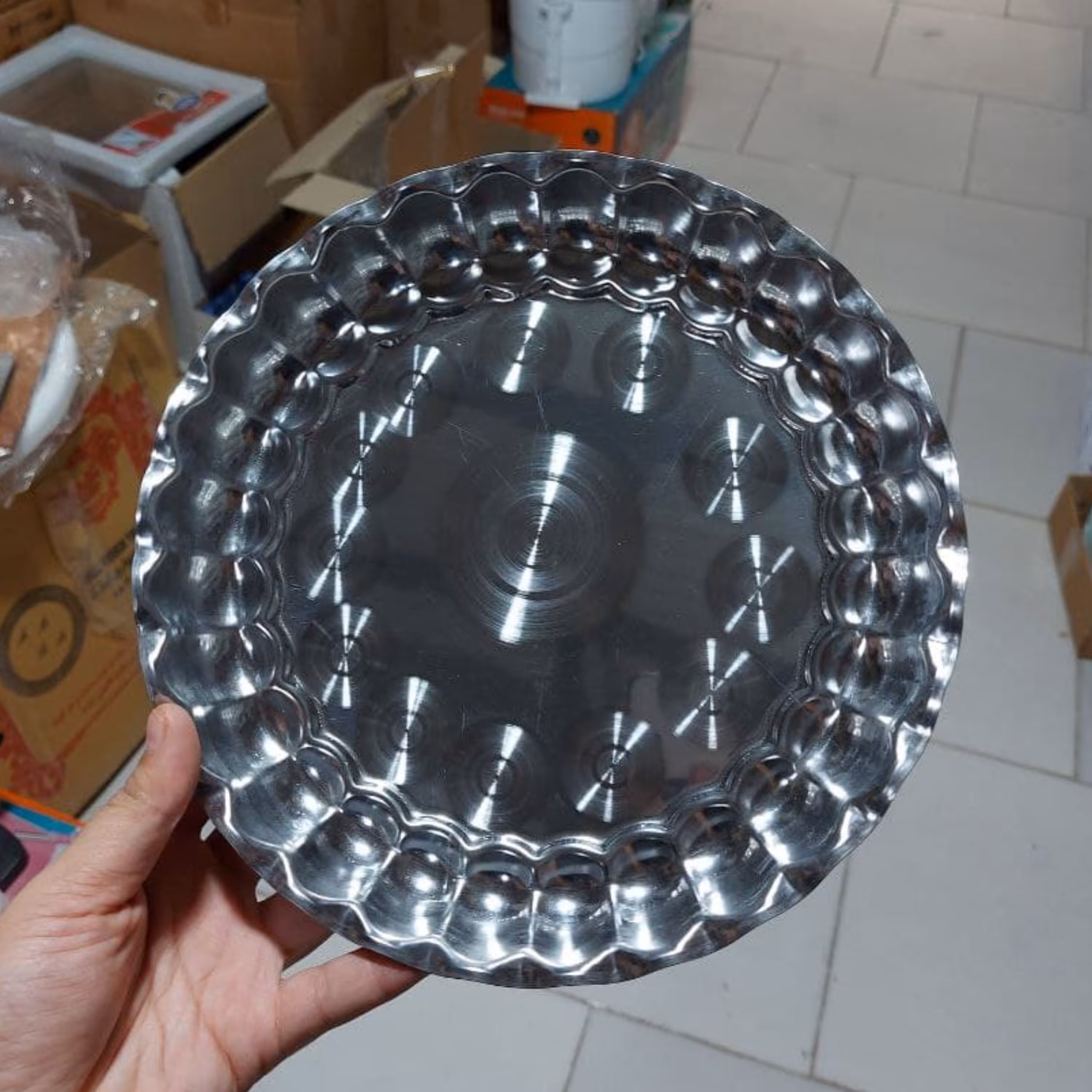 سینی سایز30 طرح استیل لبه کنگره ورق سنگین با طرحی بسیار زیبا 