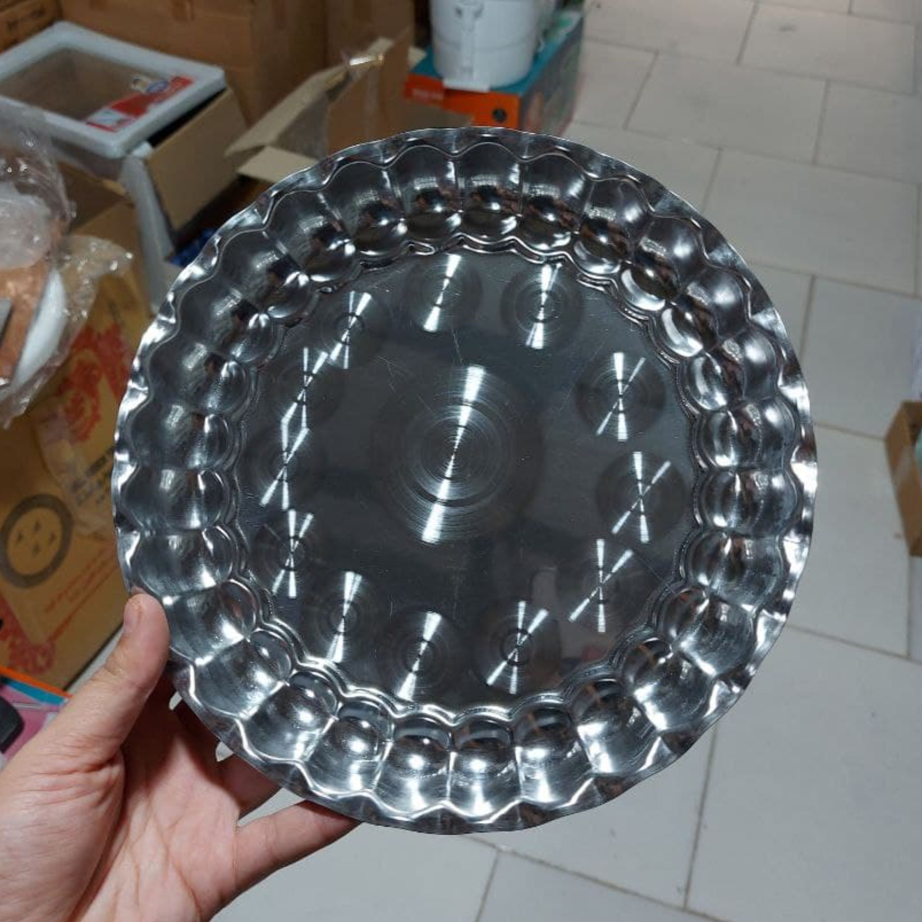 سینی سایز30 طرح استیل لبه کنگره ورق سنگین با طرحی بسیار زیبا