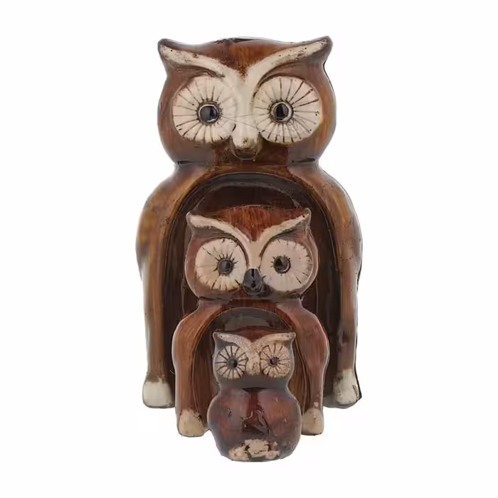 مجسمه جغد تو دلی مجموعه 3 عددی کد 1