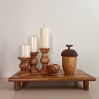 ست شمعدان چوبی سه عددی(پس کرایه)