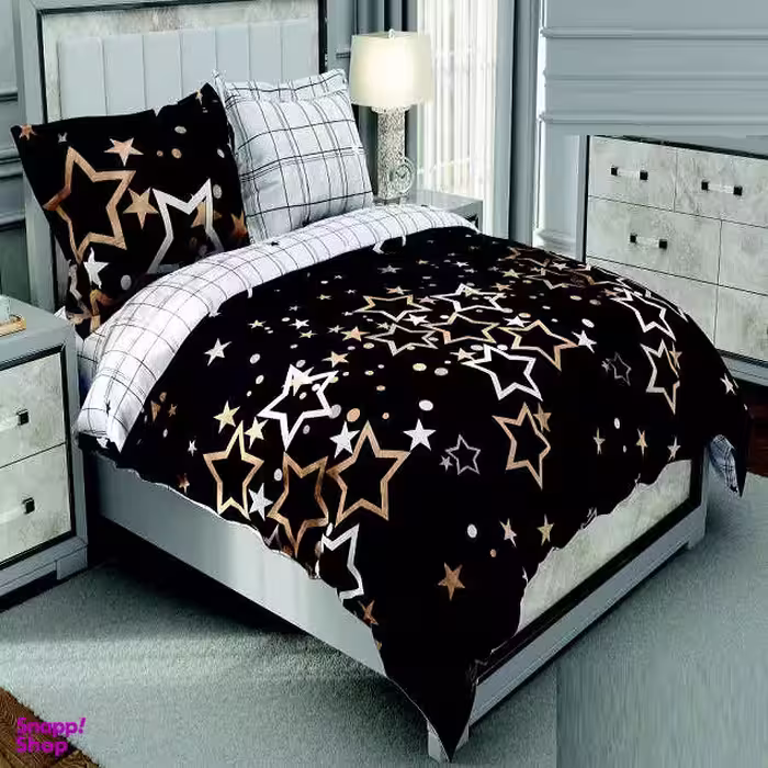 سرویس خواب طرح ساتین پنبه کد 185 یک نفره چهار تکه