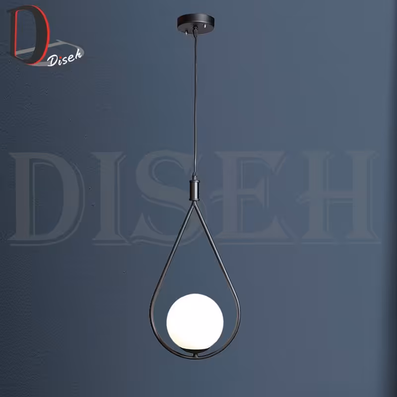 لوستر توپی مشکی مدل اشکی-برند دکوراتیو دیسه