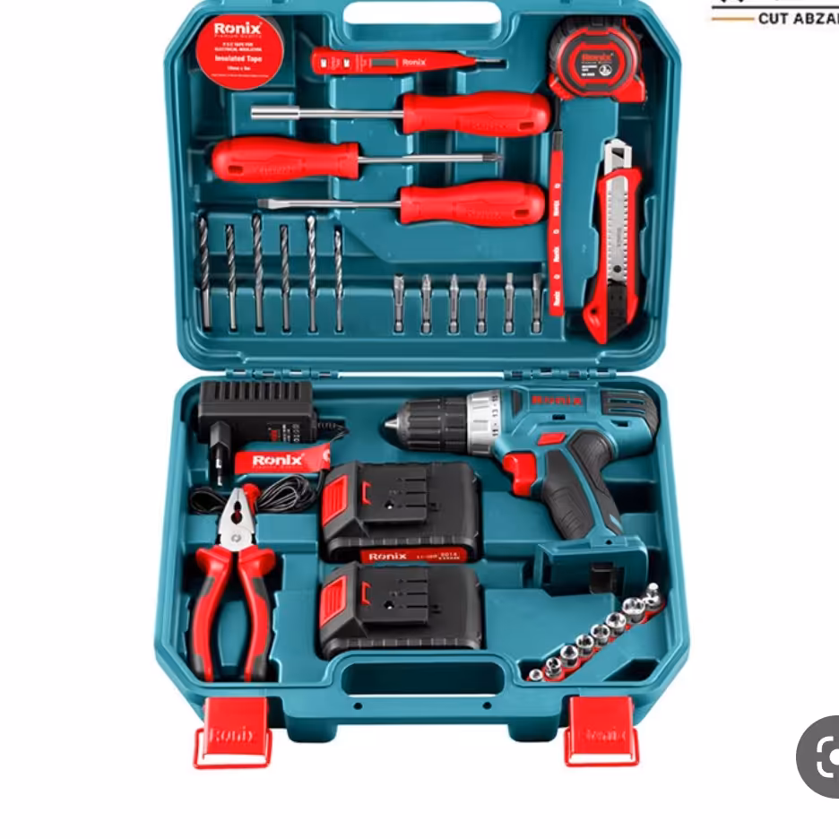 کیت دریل شارژی 14ولت33پارچه دوباطری 8014Rsرونیکس