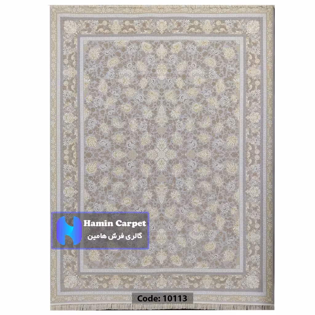 فرش 9 متری 1200 شانه تراکم 3600  نخ اکلریک گل برجسته کد AR10113