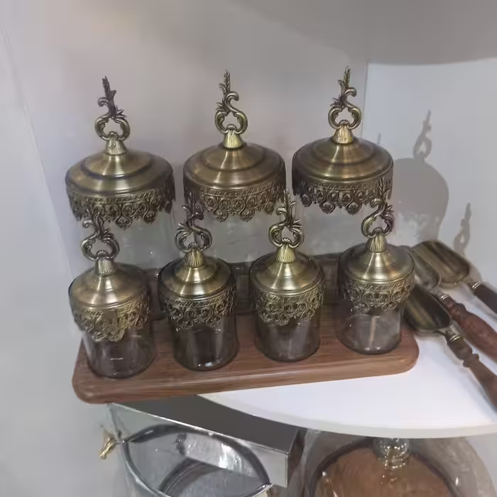 پاسماوری استند چوبی مدل تاج رنگ انتیک بسیار شیک و زیبا