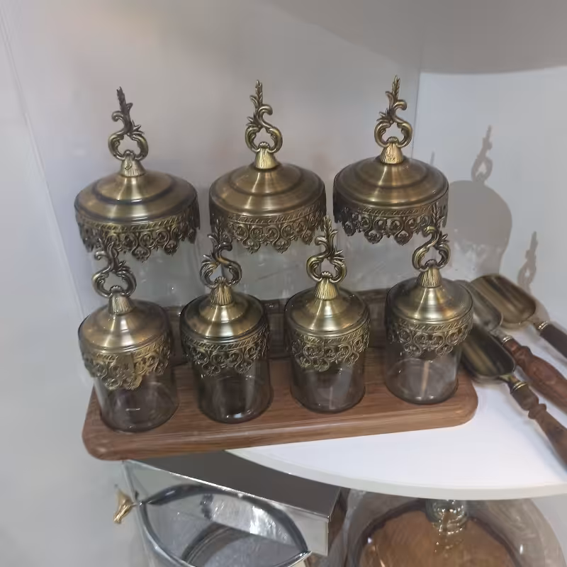 پاسماوری استند چوبی مدل تاج رنگ انتیک بسیار شیک و زیبا